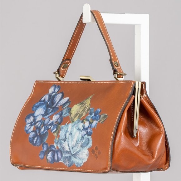 🎁 Patricia Nash Ardella Leather Metal Frame Satchel - Picture 2 of 7